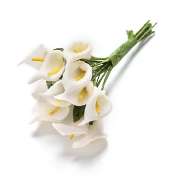12pcs Mini Putų Calla Handmake Dirbtinių Gėlių Puokštės, Vestuvių Dekoravimas 