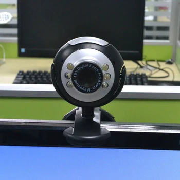 360° Pasukimo USB Web Cam Kamera, Kamera, integruotas Mikrofonas Kompiuterių KOMPIUTERIO, Nešiojamojo kompiuterio Darbalaukio 6 LED Žibintai, Vaizdo Skambutis