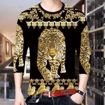 Karšto Pardavimui, Pavasario, Rudens vyriška Sporto Kostiumas ilgomis Rankovėmis marškinėliai Kelnės 2-gabalas Rinkiniai Vyrų 3D Tigras Spausdinti Kinų Stiliaus Drabužius
