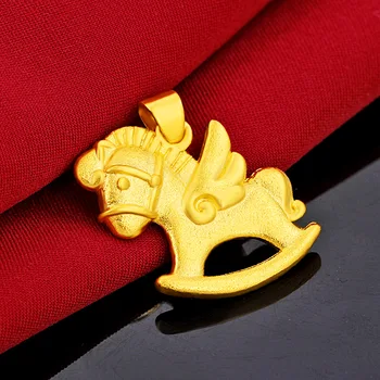 Japonijos ir korėjos Kūrybos Madinga Senovės Teisę Mažai Trojos Arklys Pakabukas Karoliai 24k Aukso Karoliai Pegasus