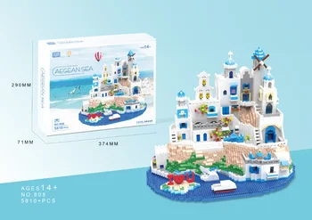 5810pcs+ Blokai Egėjo Jūros Pasaulyje Garsaus Architektūros Modelis ABS Micro Plytų Laisvalaikio, Žaislų, Vaikų, Draugas, Dovana,