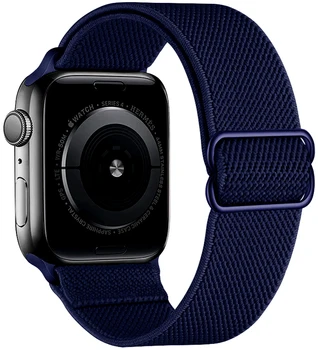 Scrunchie Diržu, Apple watch band 44mm 40mm 38/42mm Reguliuojamas Elastingas Nailonas solo Linijos apyrankę iWatch serijos 3 4 5 6 se juosta
