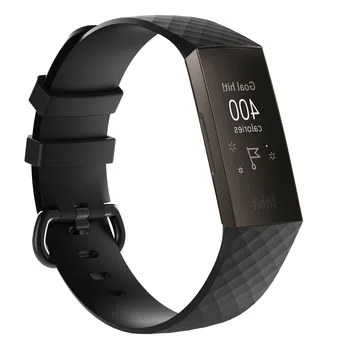 Oficialus Kieto Silikono Dirželiai Fitbit mokestis 4 imti 3 SE Smart Juostos Pakeitimas Sporto Watchband Juoda Sagtis Mažas Didelis