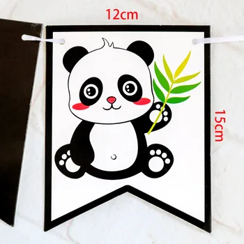 Panda su Gimtadieniu Reklama Baby Shower Gimtadienio Dekoracijas Photo Booth su Gimtadieniu Starta Vėliavėlių Girlianda