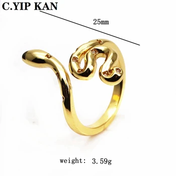 Reguliuojamo dydžio atidaryti kristalų moterų žiedas su miniatiūriniais cirkonis įstiklintas gyvatės žiedas Mados Mergina, šaliai, papuošalai, dovana žiedas width25mm