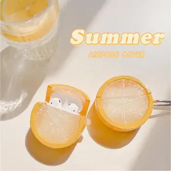 Kūrybos vaisių dizaino dėklas tinka Airpod 1 ir 2 vasaros citrinų apsauginė įvorė Dizaineris Airpods Shell vyrų ir moterų