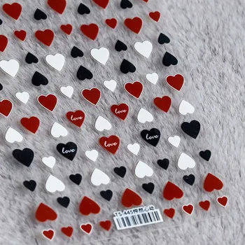 1sheet 3D Nagų Slankiklį Meilė Širdies Star Dizaino Nagų Dekoravimo Lipdukas 