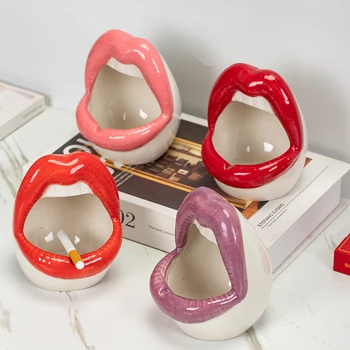 Kūrybinės keramikos peleninę seksualus lūpų asmenybės raižyti užsakymą lūpų saugojimo apdailos dovana dovana