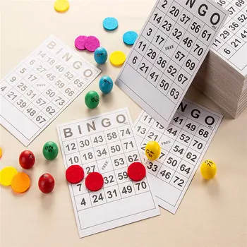 60Pcs Įdomus Kortų Žaidimas Klasikinis Bingo Popierinių Kortelių Lakštai Vaikams, Suaugusiems Įdomus Intelektinės Plėtros Plaything