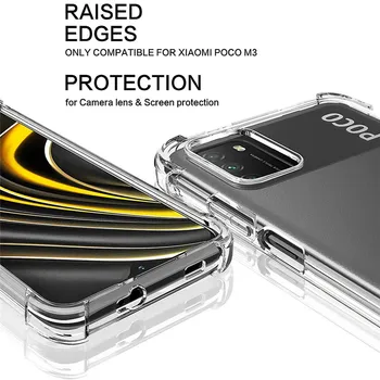 Silikoninis Telefono dėklas+Stiklas Xiaomi Poco m3 X3 Pro NFC atsparus smūgiams Padengti Pocophone F3 F2 Pro Skaidrų Atveju Poco M3 Pro 5G