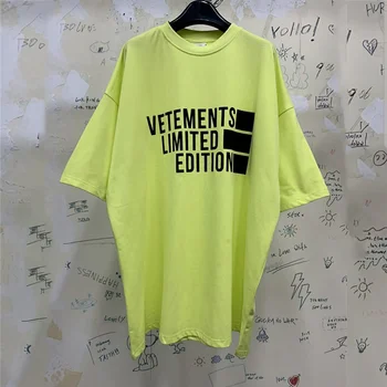 2021ss VETEMENTS LIMITED EDITION T-shirt Vyrai Moterys sunkiųjų audinio Unisex Negabaritinių Tee Logotipo Grafinis Atspausdintas VTM Viršūnės