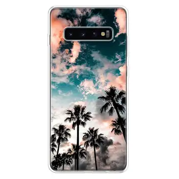 Vasaros Paplūdimys Saulėlydžio Palmių Telefono dėklas Samsung Galaxy A50 A70 A10 A20E A51 A71 M30S A30 A40 A01 A21 A6 A7 A8 A9 Plus + Coque