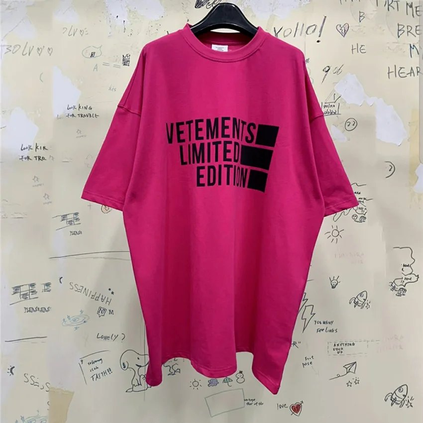 2021ss VETEMENTS LIMITED EDITION T-shirt Vyrai Moterys sunkiųjų audinio Unisex Negabaritinių Tee Logotipo Grafinis Atspausdintas VTM Viršūnės