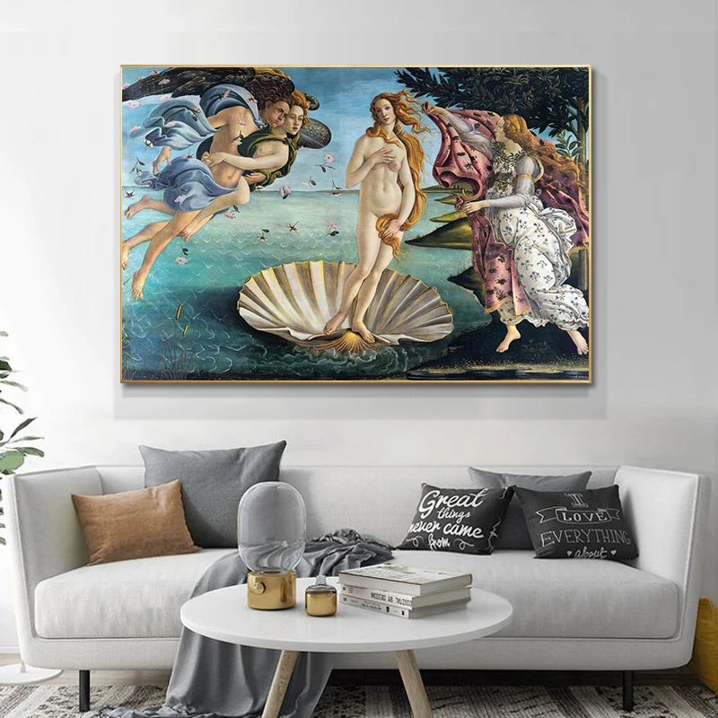 Klasikinio Garsaus Drobė Paveikslų, Kad Veneros Gimimas Pakeitė Botticelli Plakatai ir Spausdinimo Sienos Meno Nuotrauką Kambarį Namų Dekoro