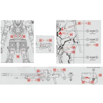 DL Modelis Lipdukas Vandens Lipdukai GN12 už Bandai MG 1/100 GN-002 Gundam Dynames Modelio Rinkinio Priedai