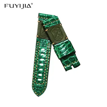 FUYIJIA Classic Art Men Watchbands 20MM Custom Top Brand Strap Crocodile Leather Belt Waterproof Genuine Alligator Watch Band 22