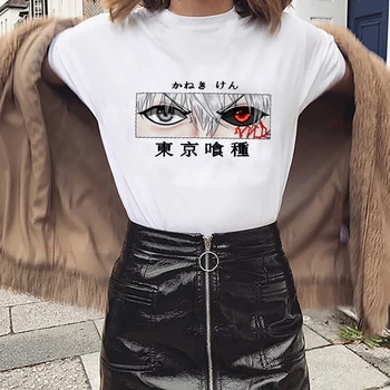 Karšto Japonų Anime Tokyo Pabaisa Marškinėliai moterims Kawaii Animacinių filmų Kaneki Ken Grafinis Tees Mados Moterų Marškinėlius Vasaros Viršūnes T-shirt