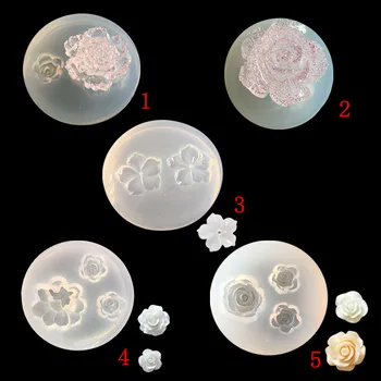 1Pcs 3D Gėlių Epoksidinės Pelėsių Rankų darbo Papuošalai Pakabukas Formavimo Pelėsių 