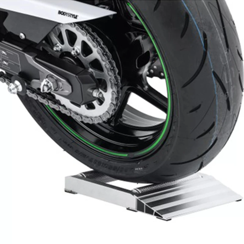 Užsakymo Motociklo padangos valymo stovas iš aliuminio nešiojamų padangos, ratų grandinės švarus, sutepti lentynos, tvirtos volai rampa, liftas \ Rėmai & detalės | Maper.lt